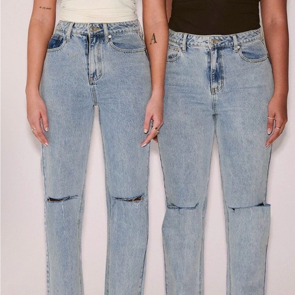 Princess Polly DNM Holland High Rise Straight Leg Jeans Denim size 4 - Picture 3 of 12